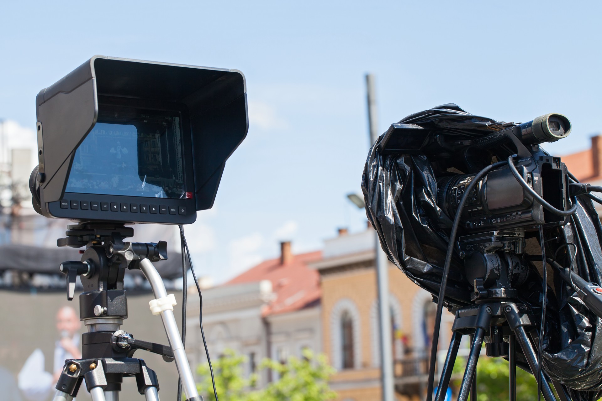 Camera set up on tripod